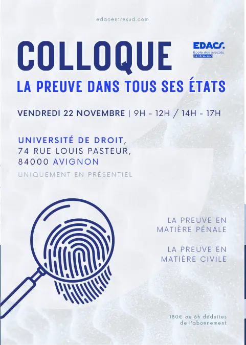 Colloque - La preuve dans tous ses états